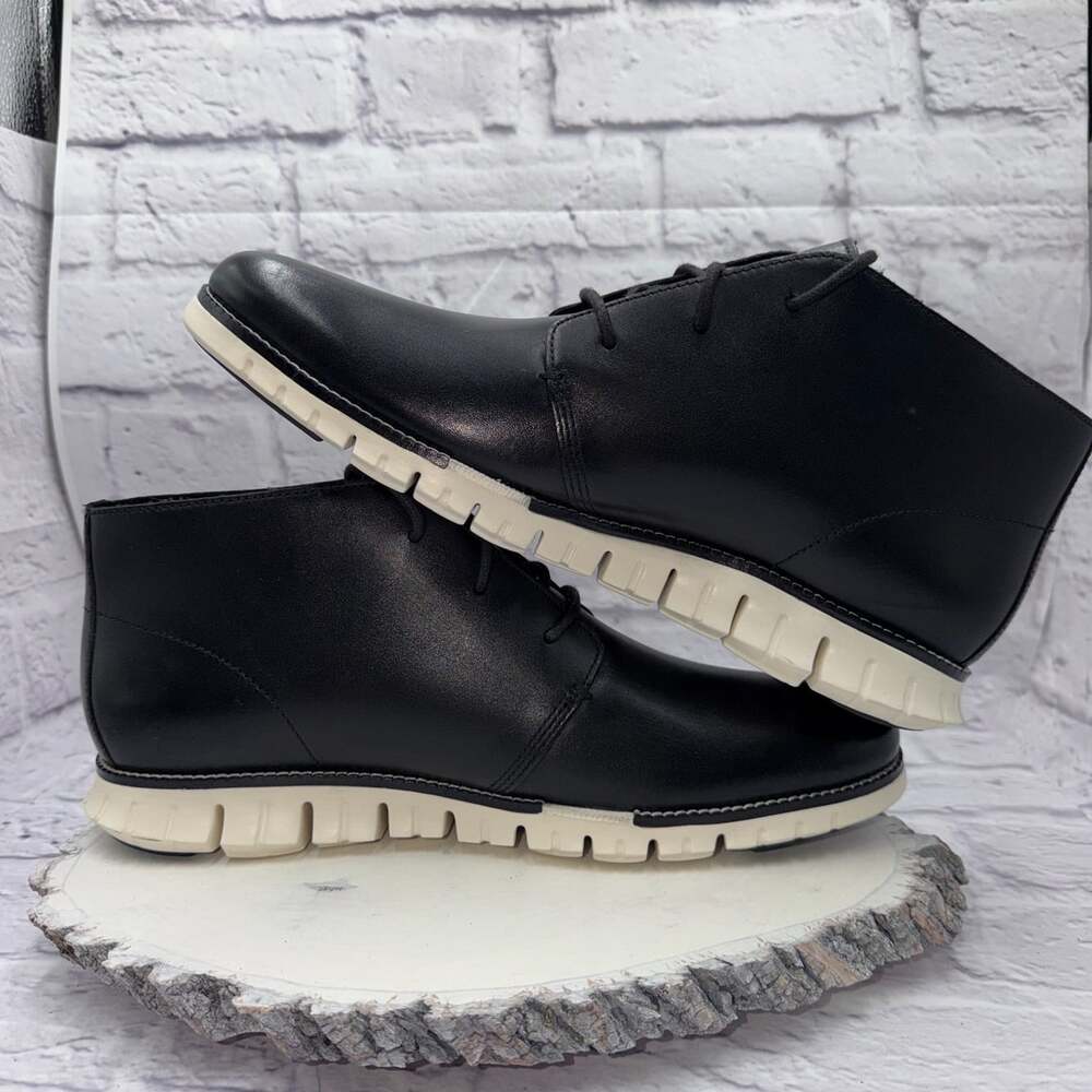 Cole Haan Mens Zerogrand Chukka Boot Size 12M Black White NWOB - Picture 12 of 15